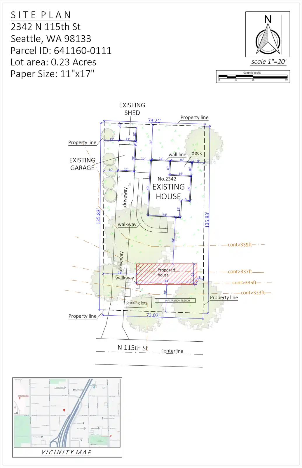 Site plan for 2342 N 115th St