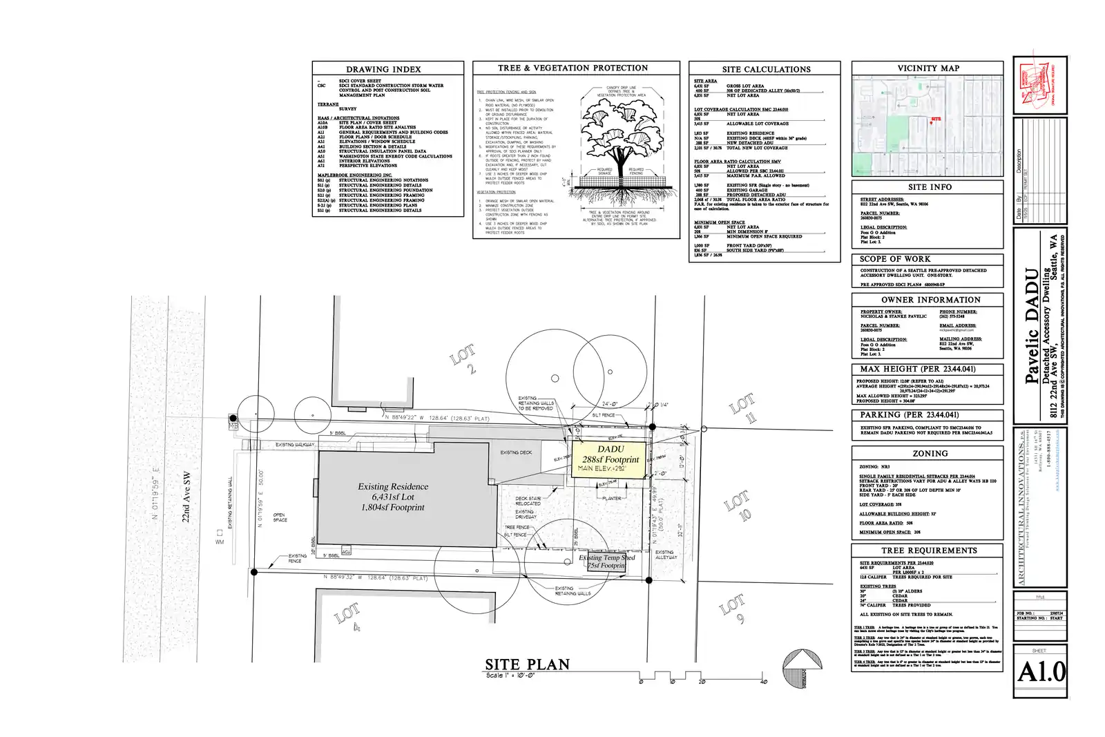Site plan for 8110 22nd Ave SW