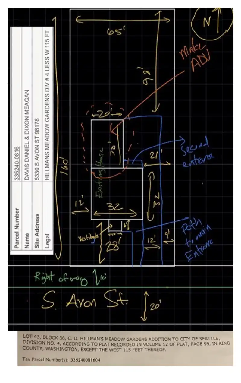 Site plan for 5330 S Avon St
