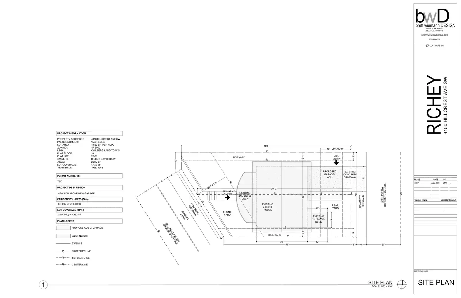 Site plan for 4150 Hillcrest Ave SW