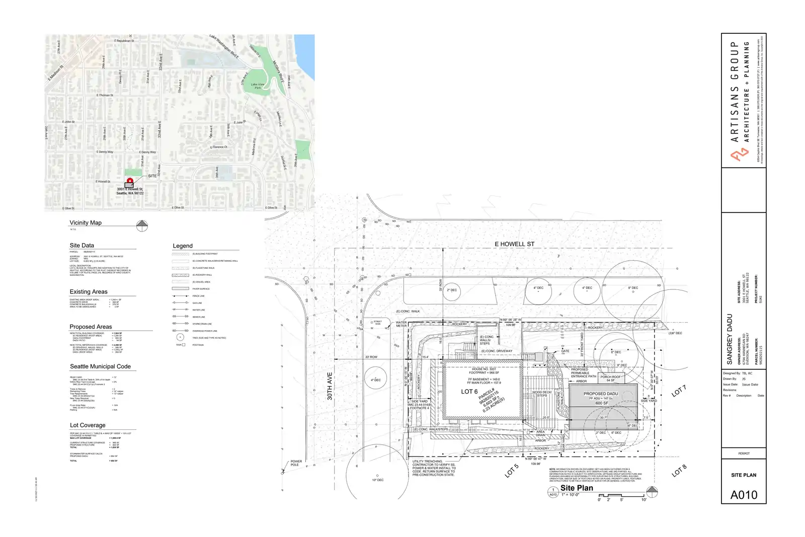 Site plan for 3001 E Howell St
