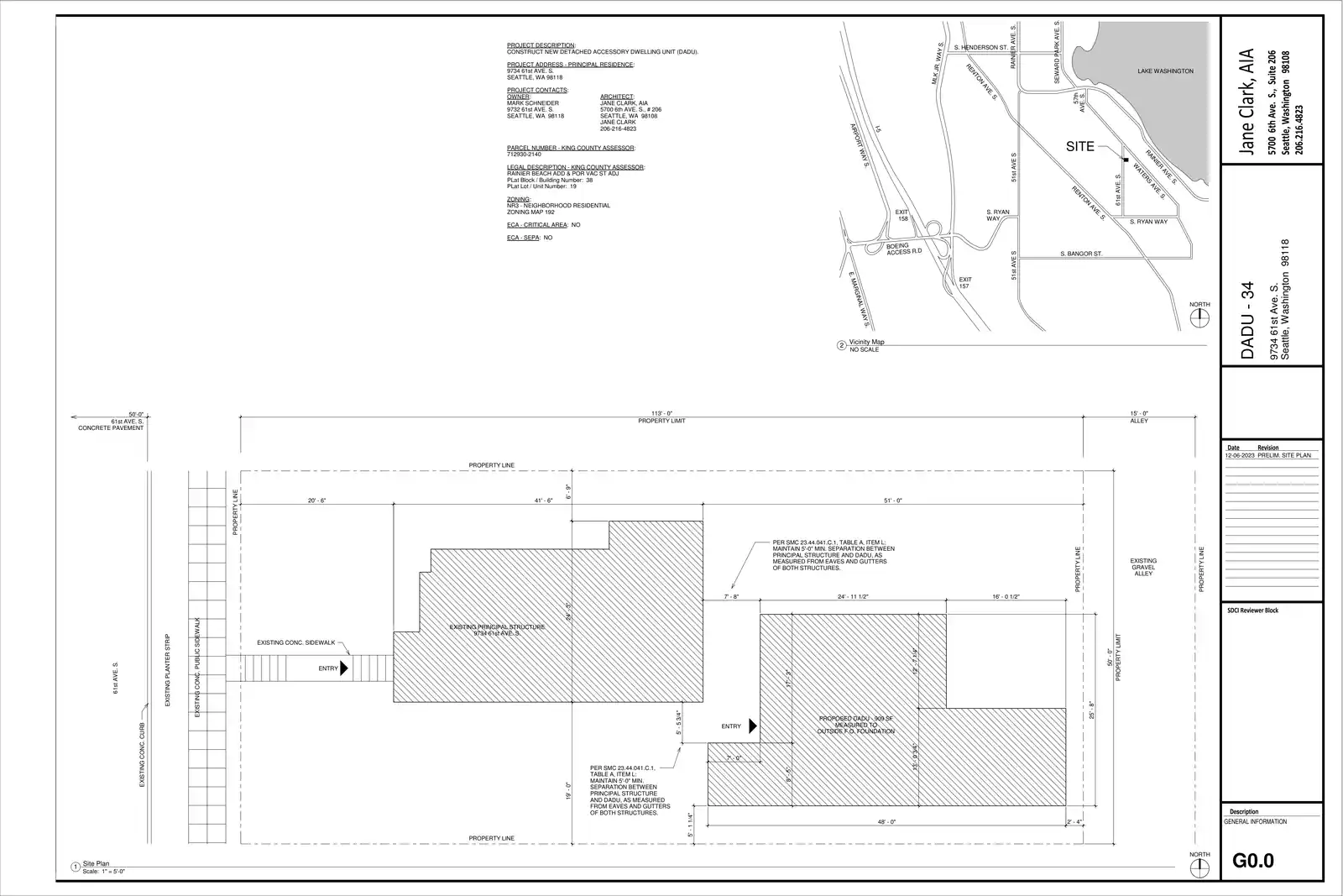 Site plan for 9736 61st Ave S