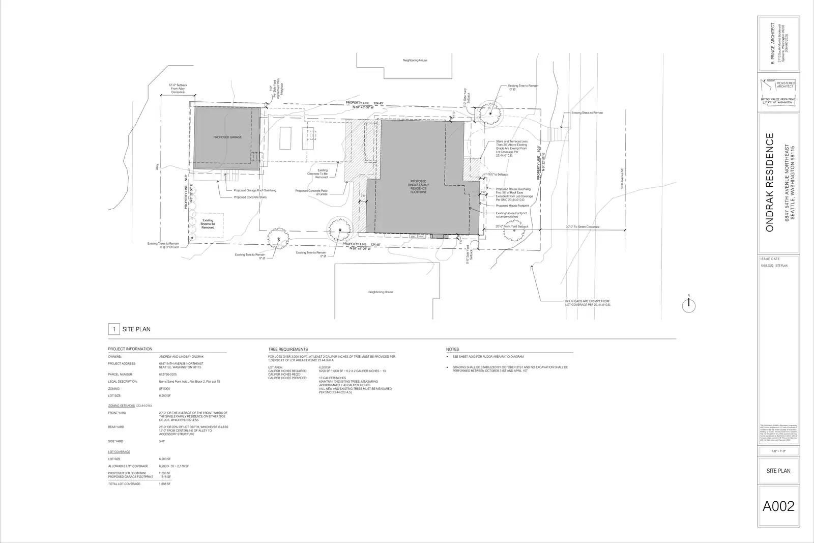 Site plan for 6847 54th Ave NE