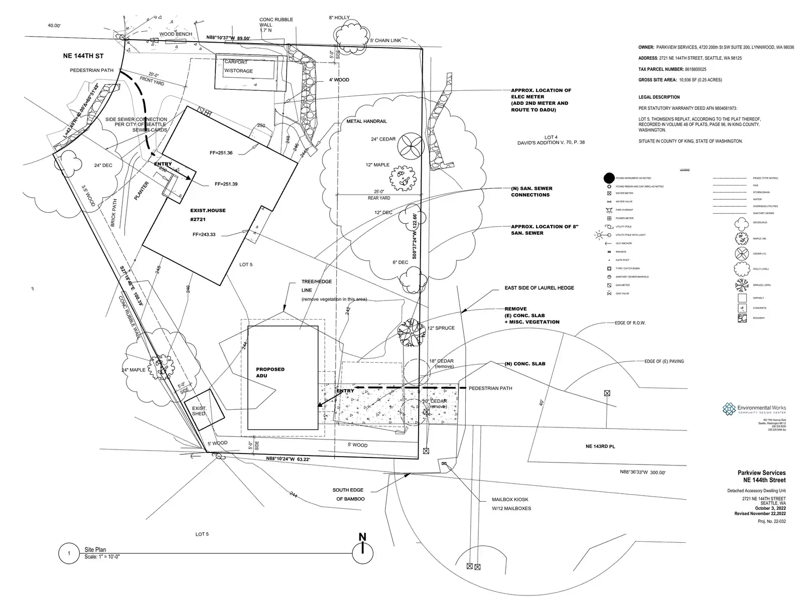 Site plan for 2721 NE 144th St