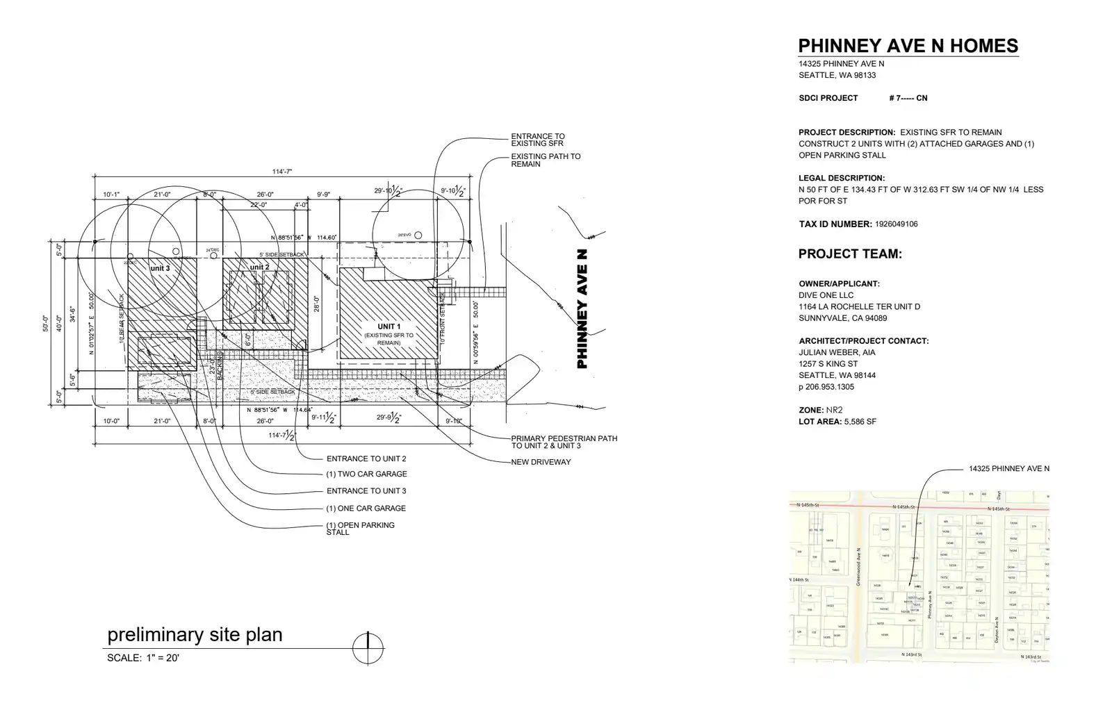 Site plan for 14325 Phinney Ave N