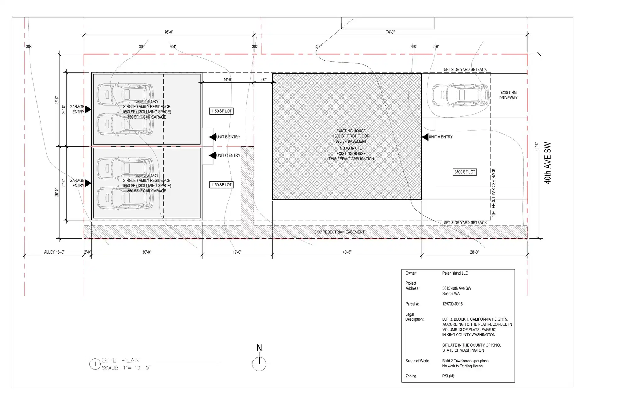 Site plan for 5015 40th Ave SW