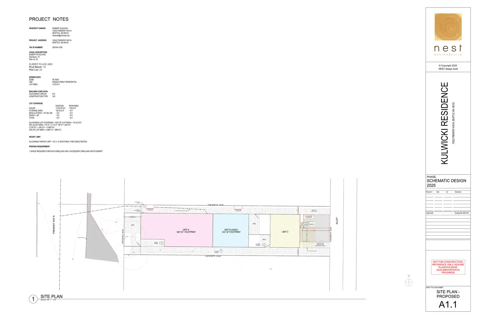 Site plan for 10522 Fremont Ave N