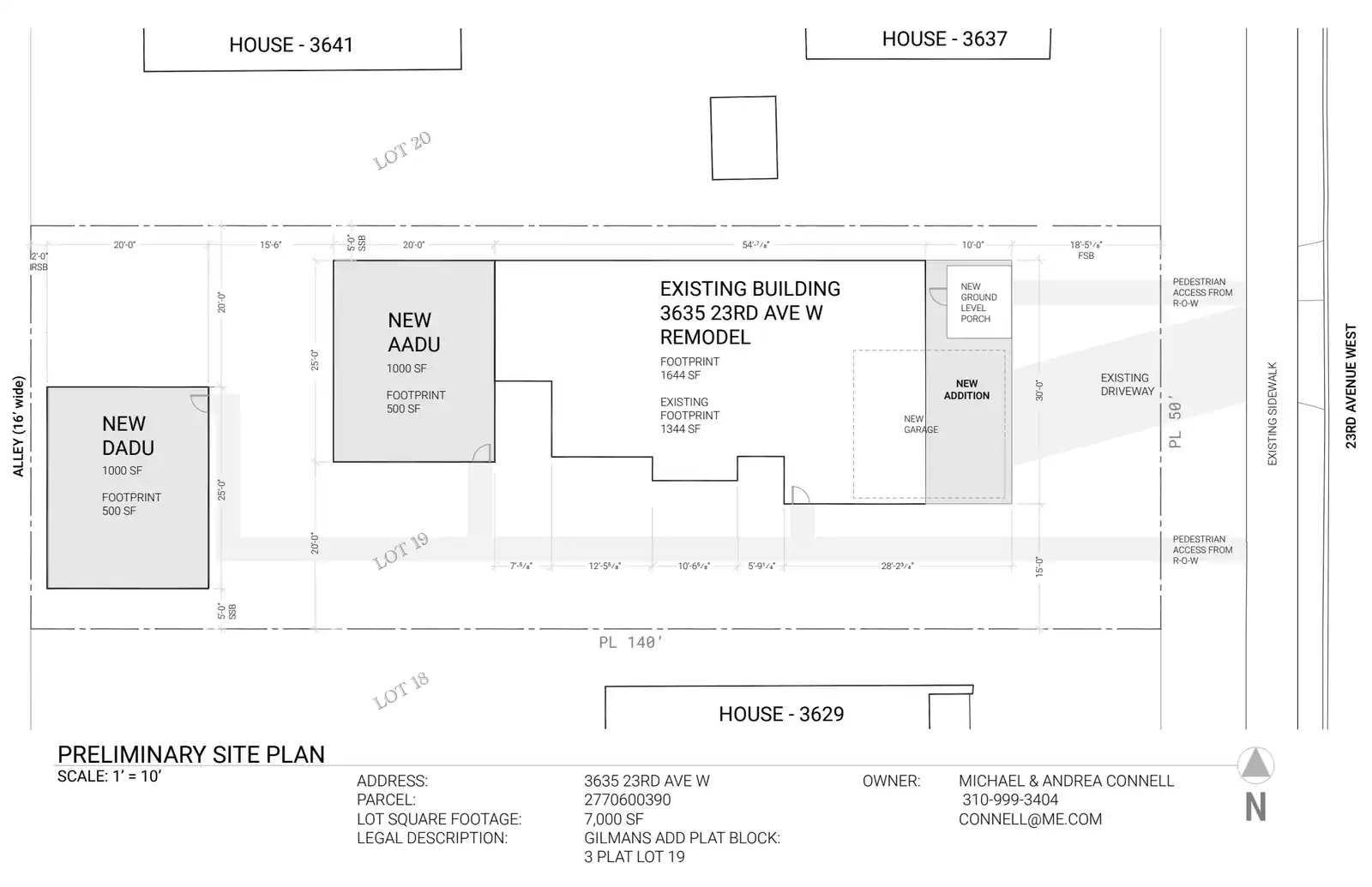 Site plan for 3635 23rd Ave W