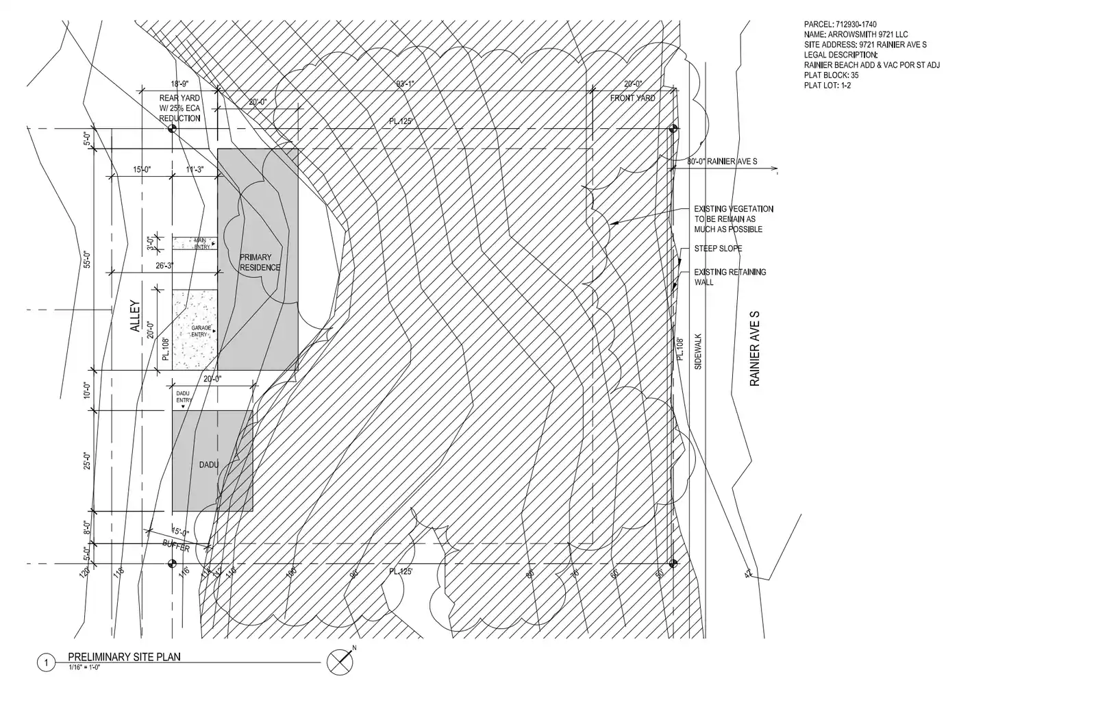 Site plan for 9721 Rainier Ave S