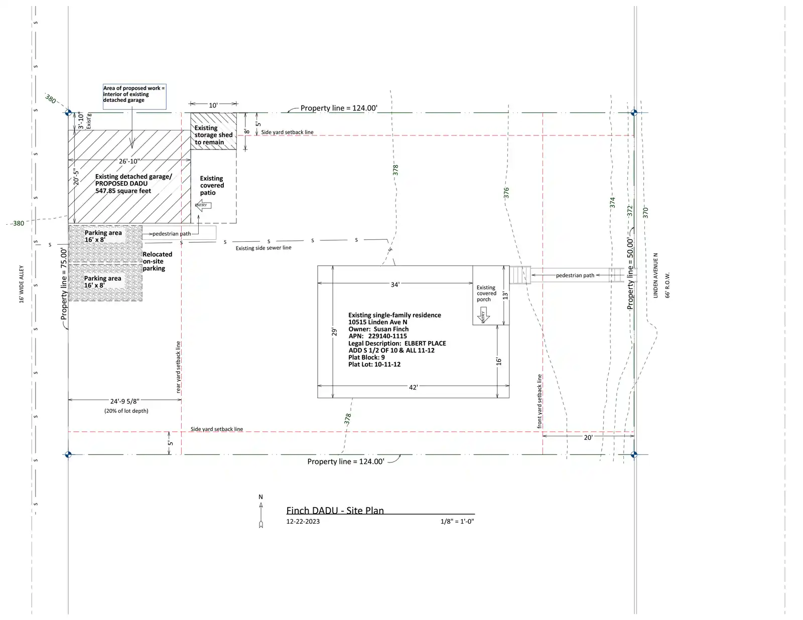 Site plan for 10517 Linden Ave N