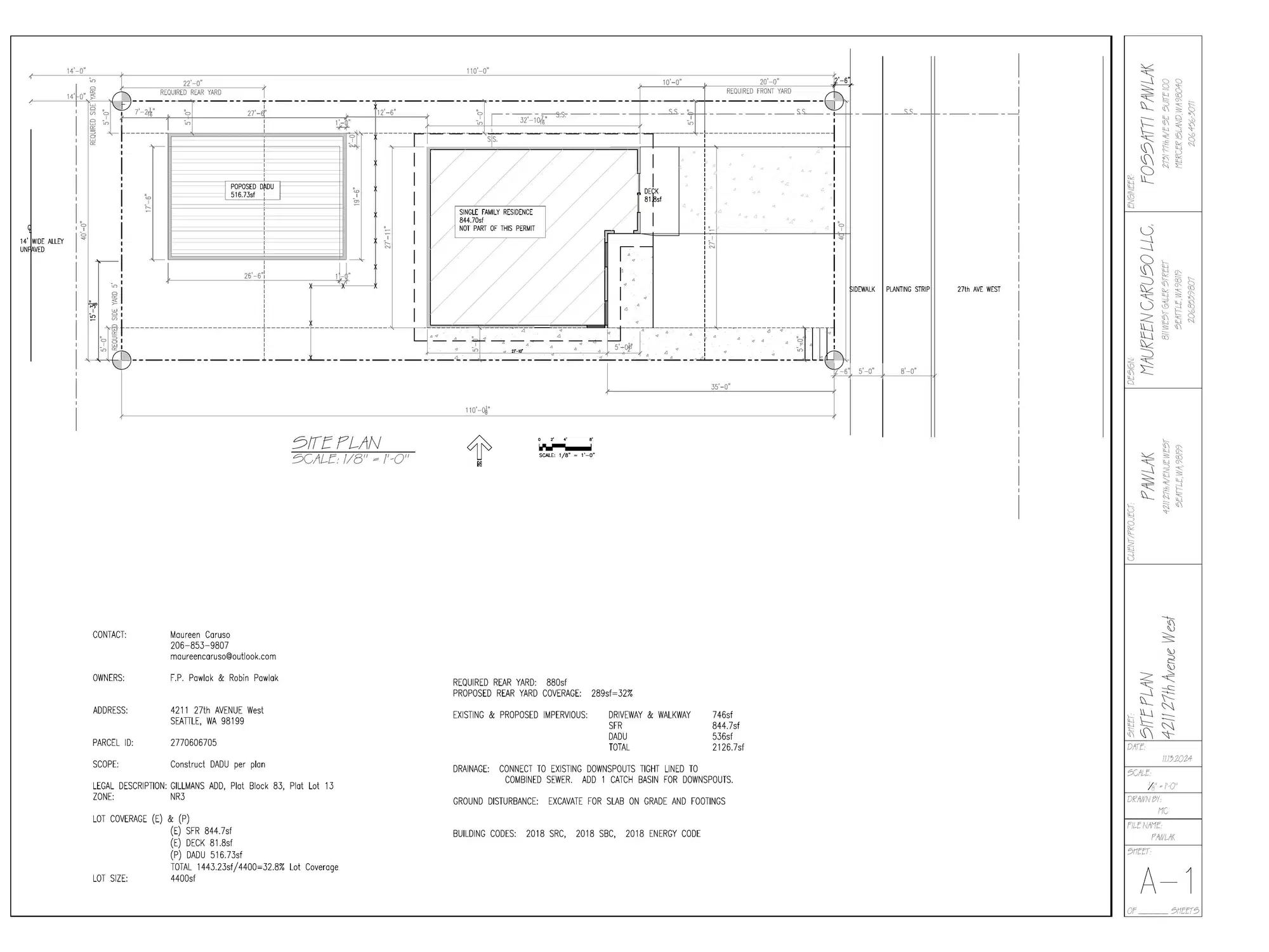 Site plan for 4211 27th Ave W