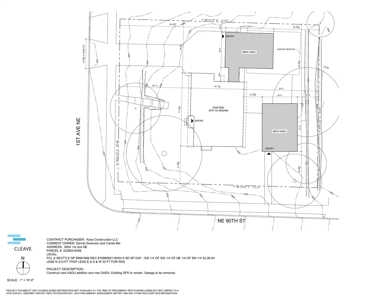 Site plan for 9004 1st Ave NE