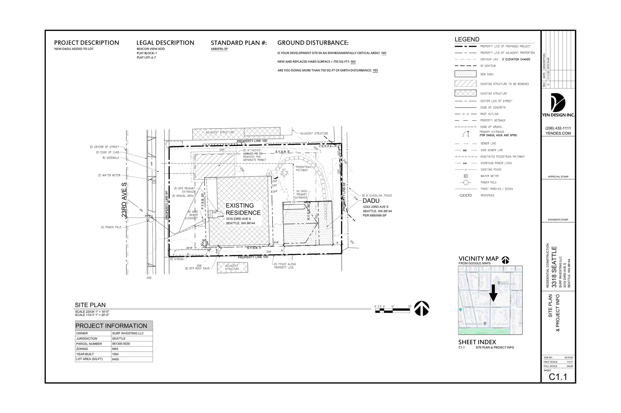 Site plan for 3318 23rd Ave S