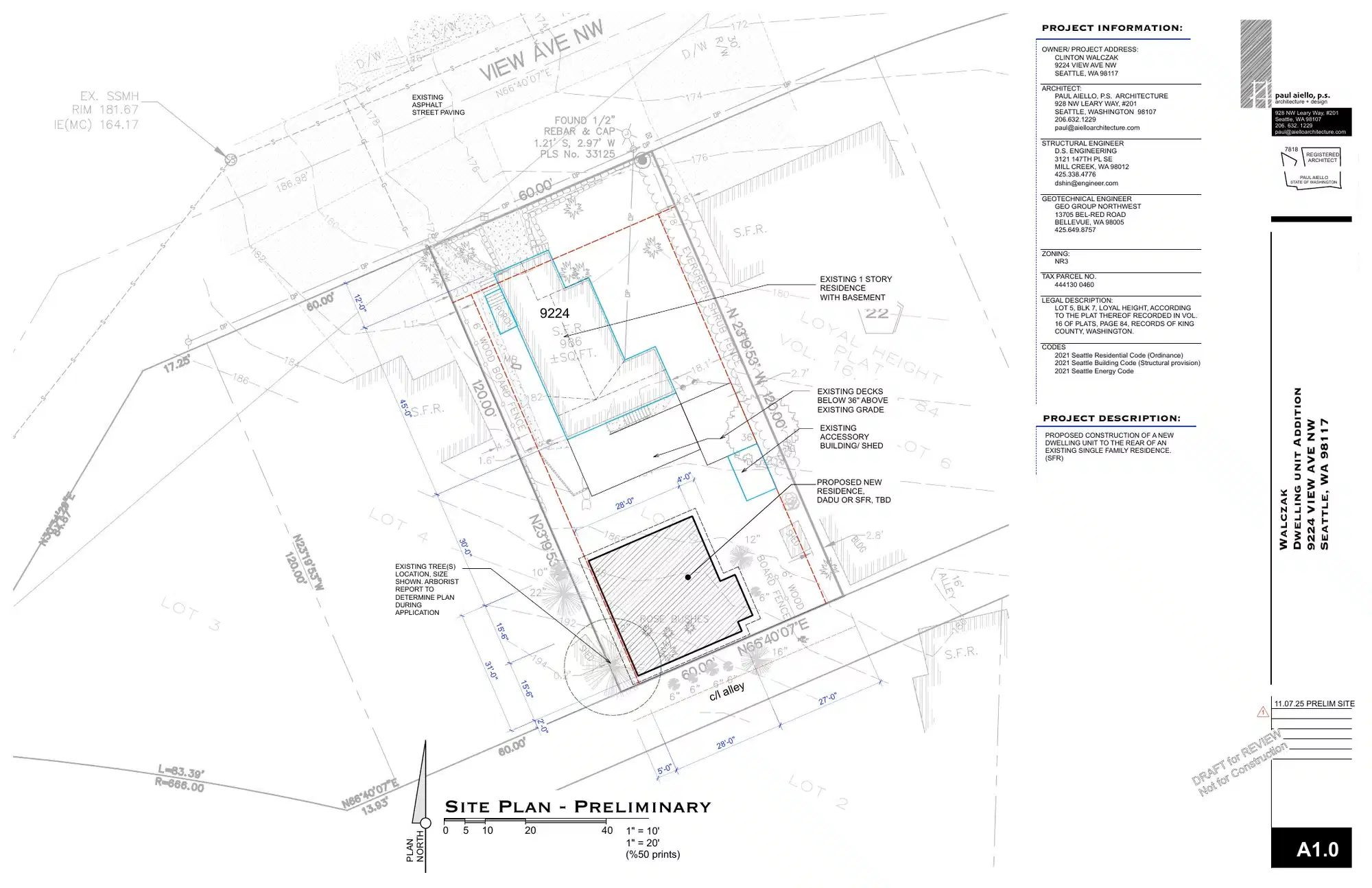 Site plan for 9224 View Ave NW