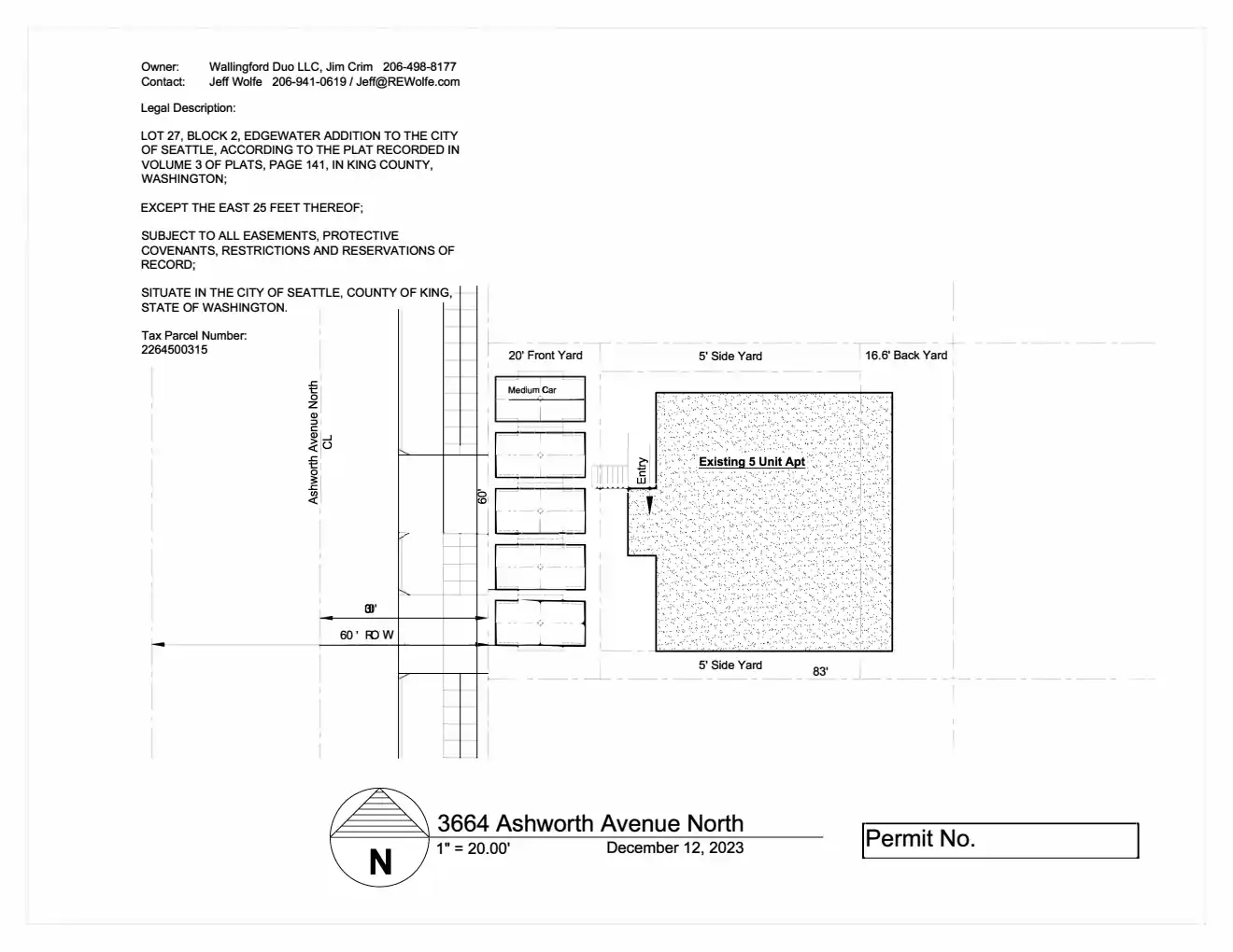 Site plan for 3664 Ashworth Ave N