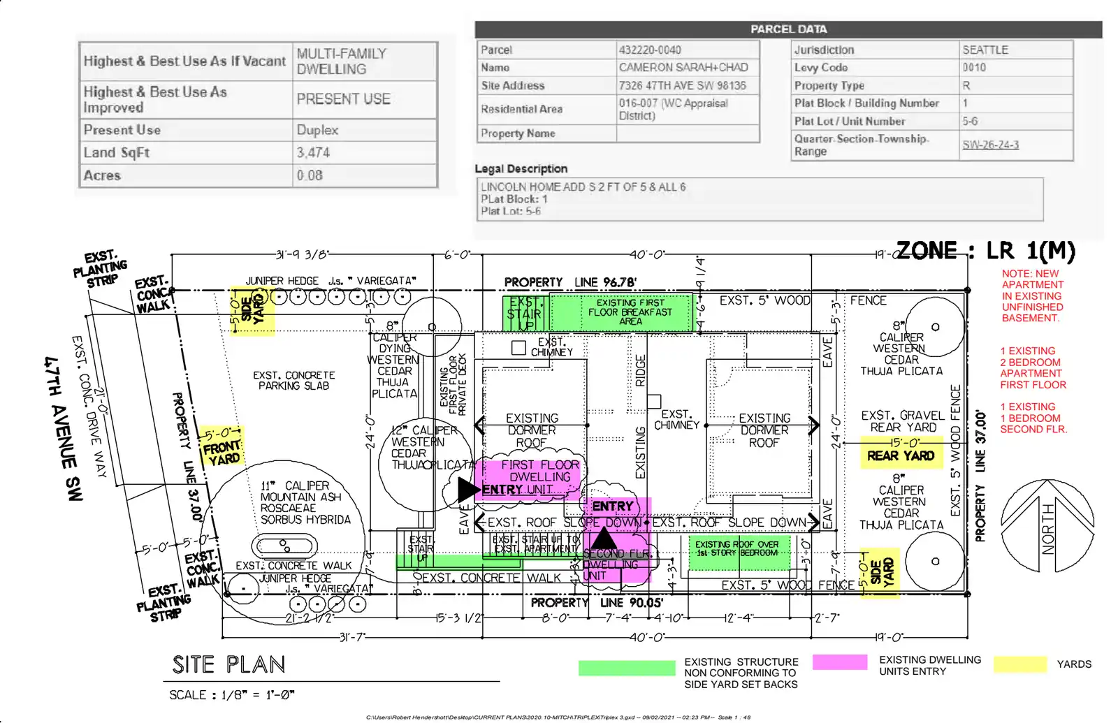Site plan for 7326 47th Ave SW