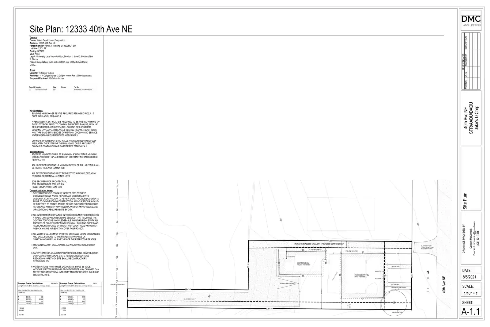 Site plan for 12331 40th Ave NE