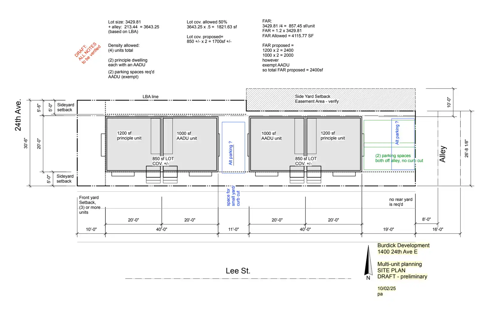 Site plan for 1400 24th Ave E