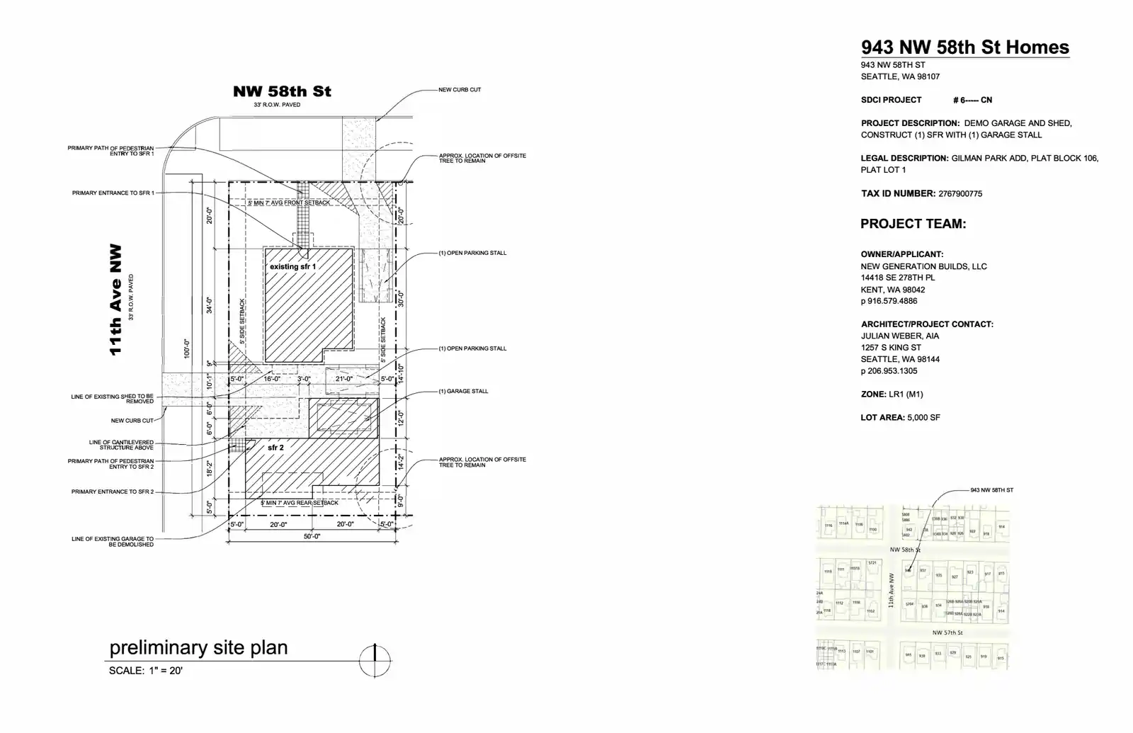 Site plan for 943 NW 58th St