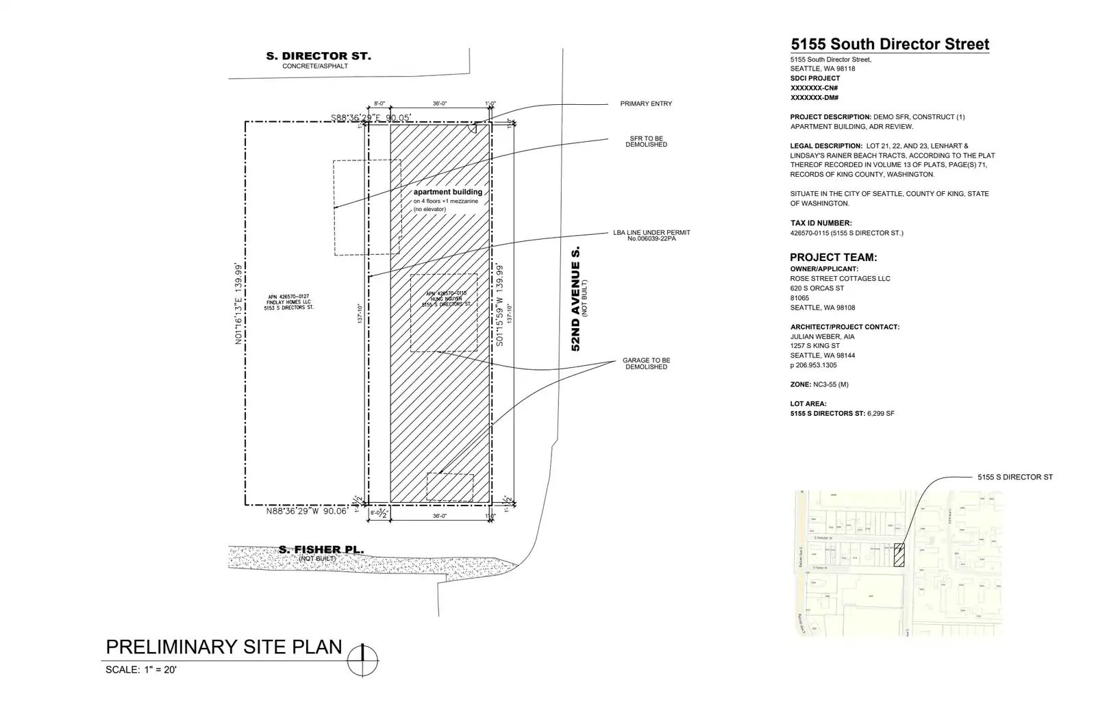 Site plan for 5155 S Director St