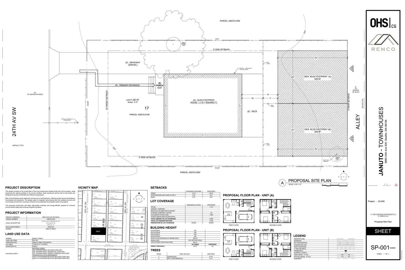 Site plan for 8850 24th Ave SW