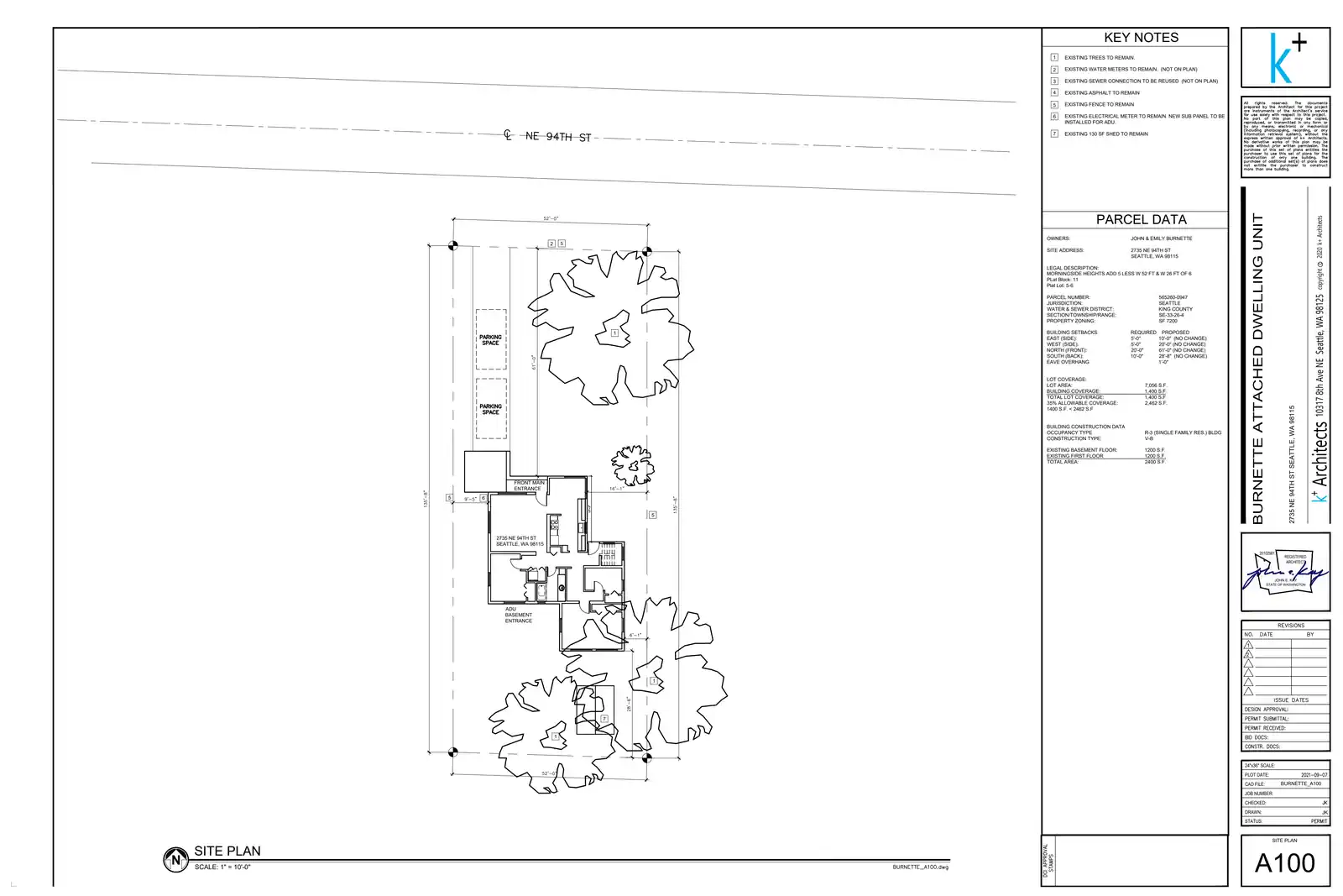 Site plan for 2735 NE 94th St
