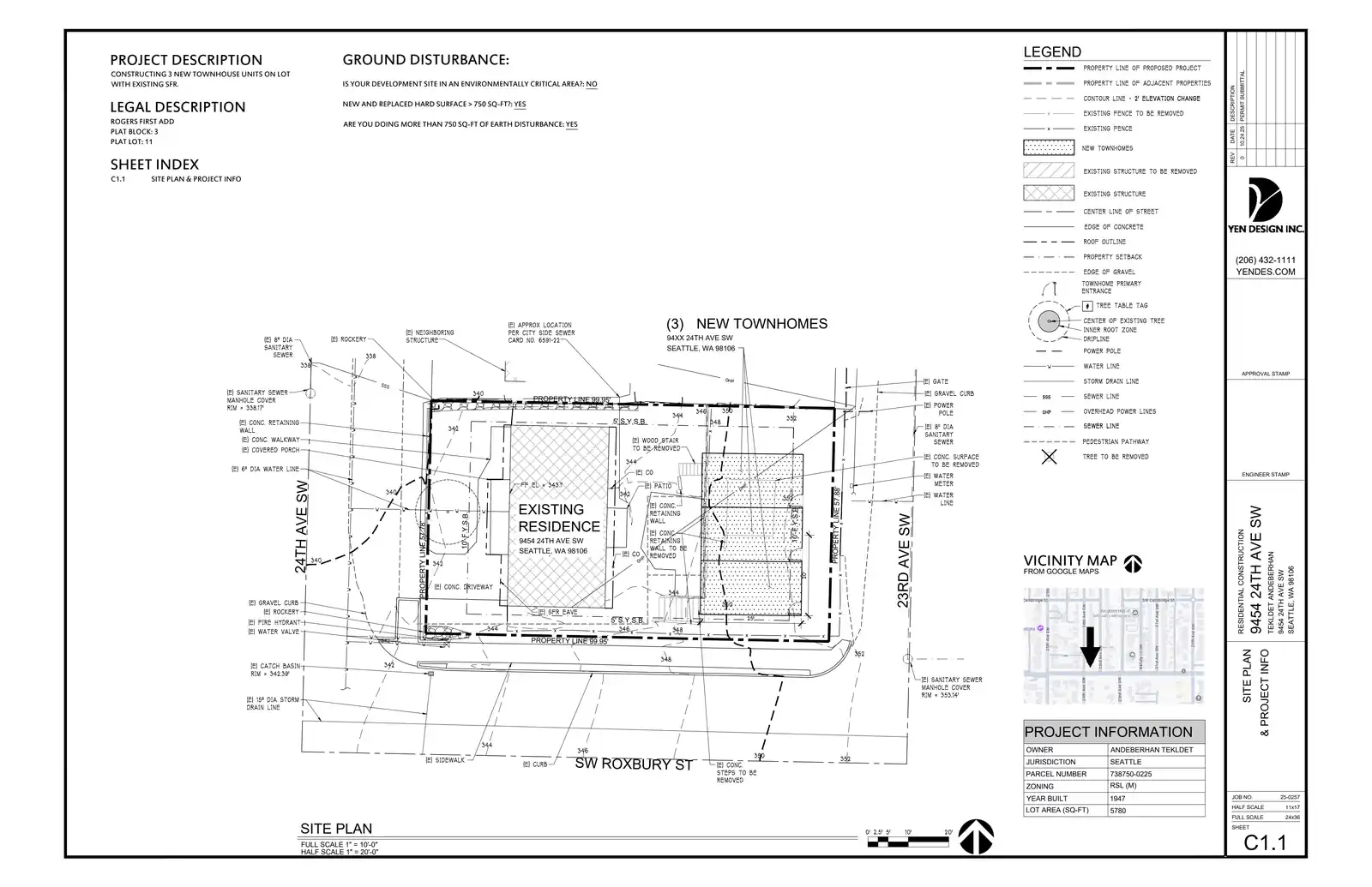 Site plan for 9454 24th Ave SW