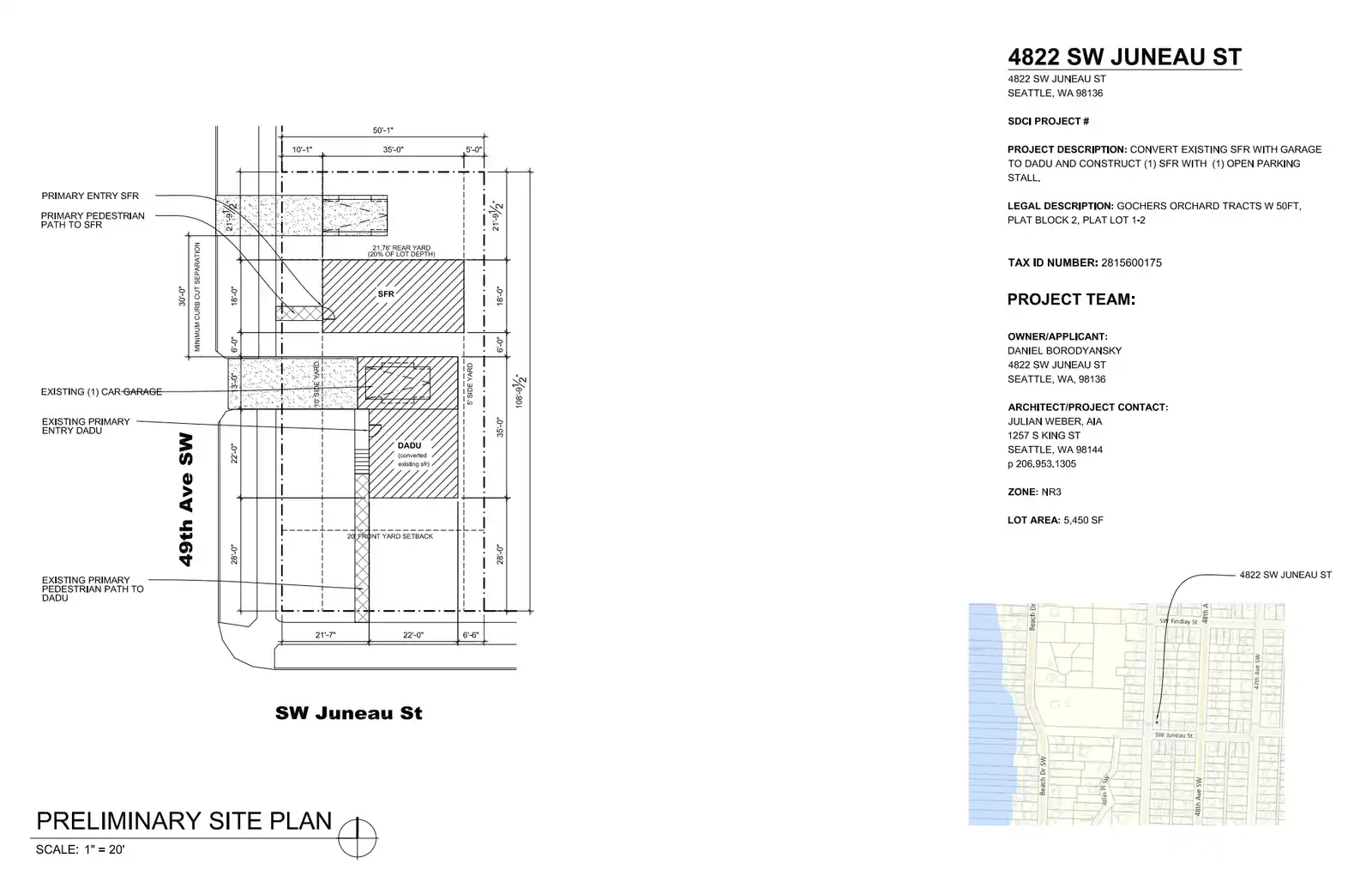 Site plan for 4822 SW Juneau St