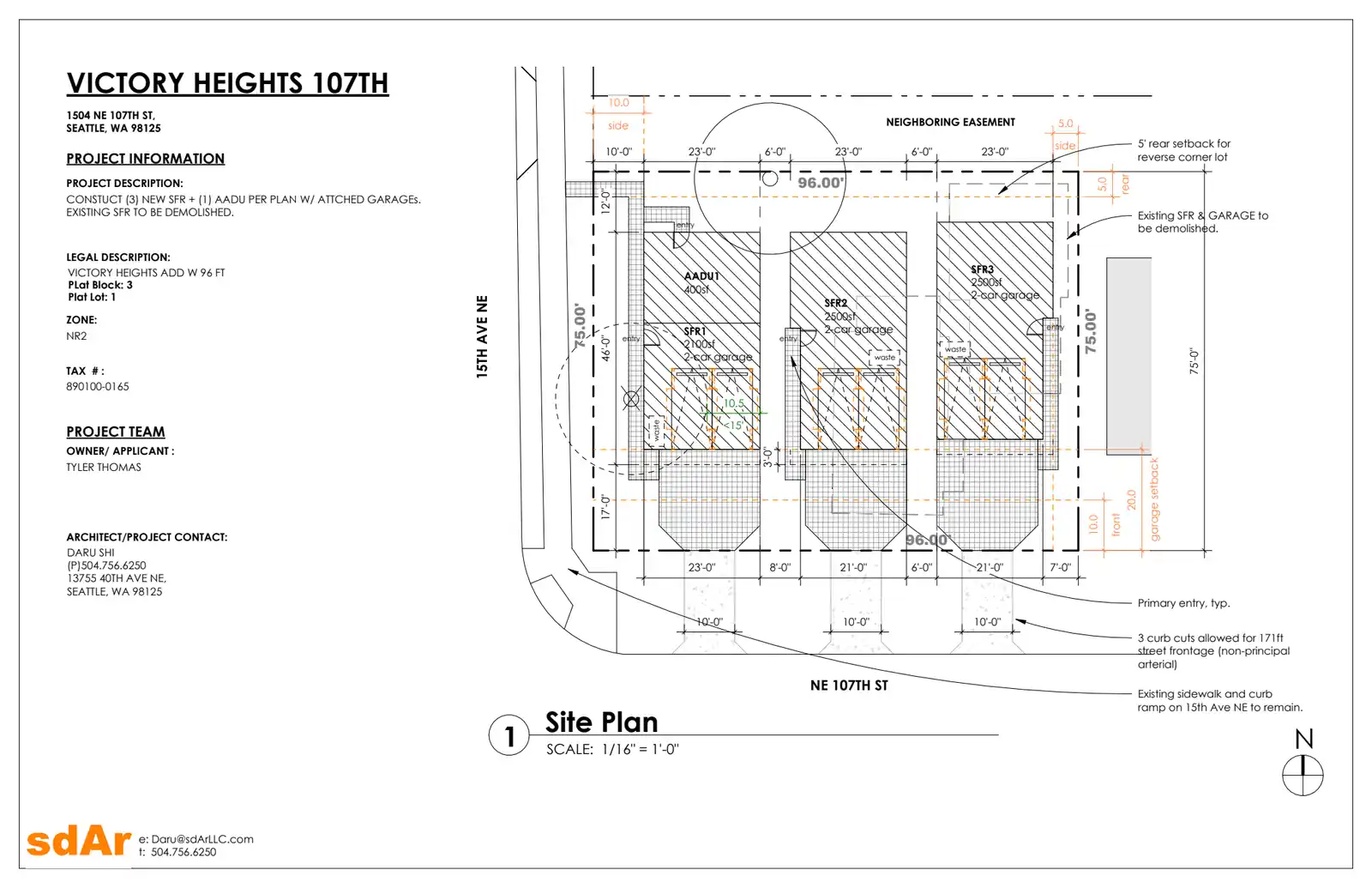 Site plan for 1504 NE 107th St