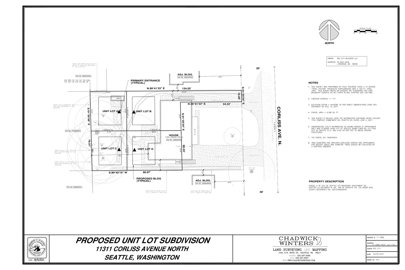 Site plan for 11311 Corliss Ave N