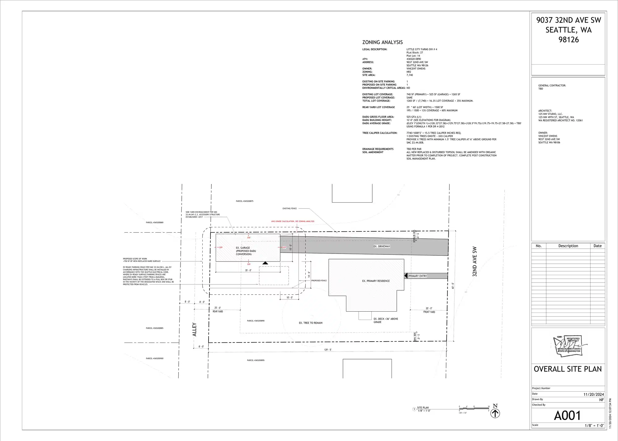 Site plan for 9035 32nd Ave SW