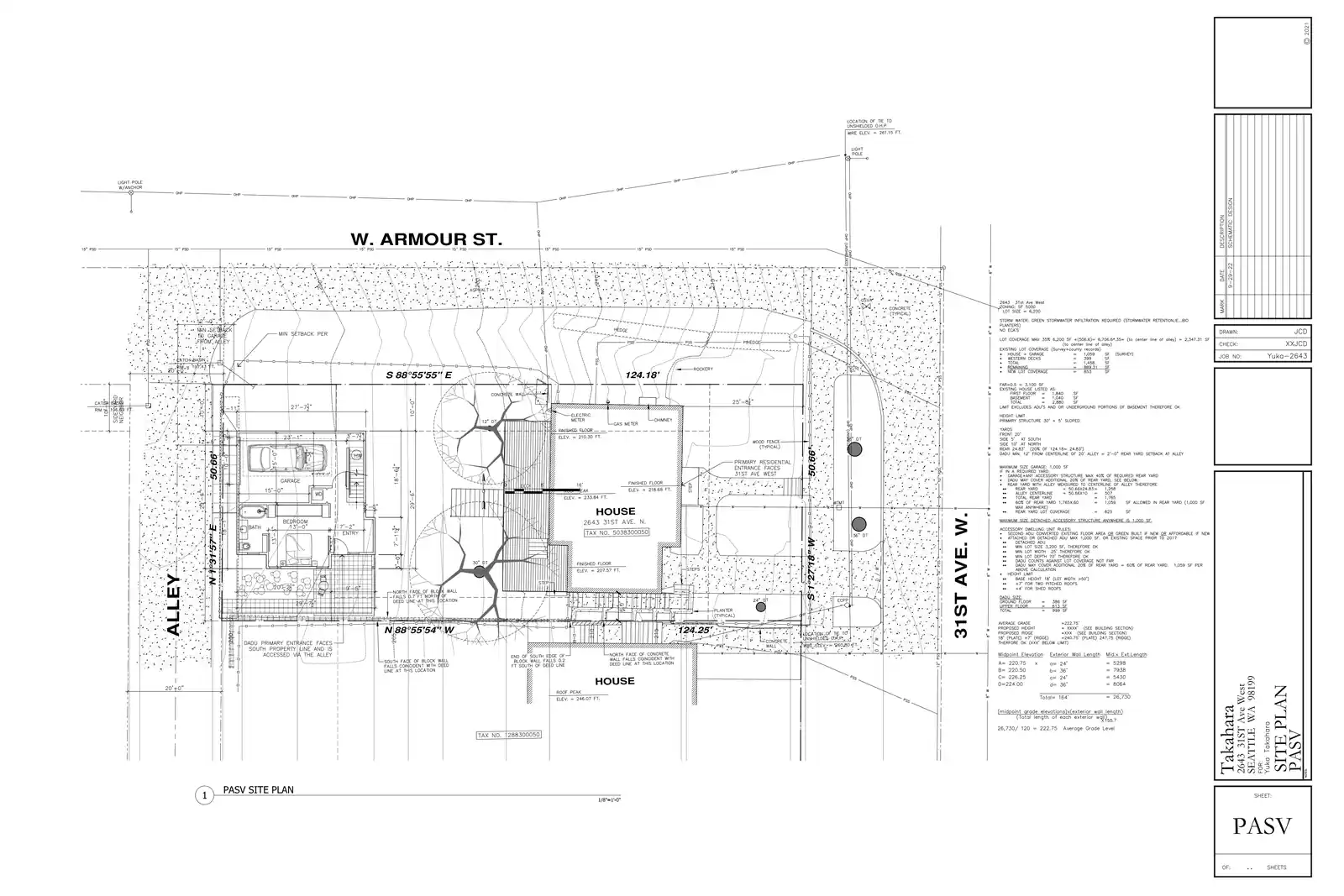 Site plan for 2643 31st Ave W
