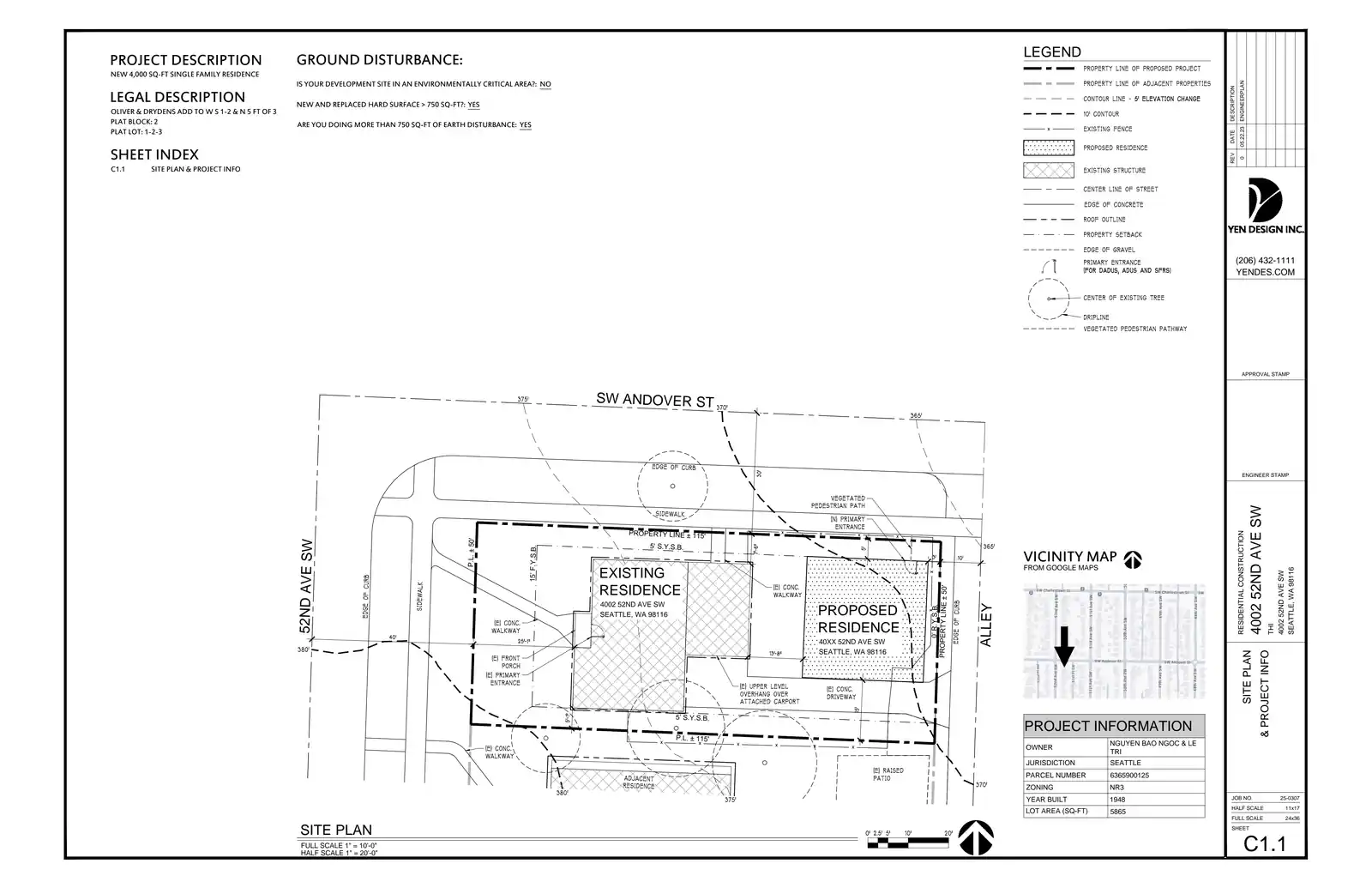 Site plan for 4002 52nd Ave SW