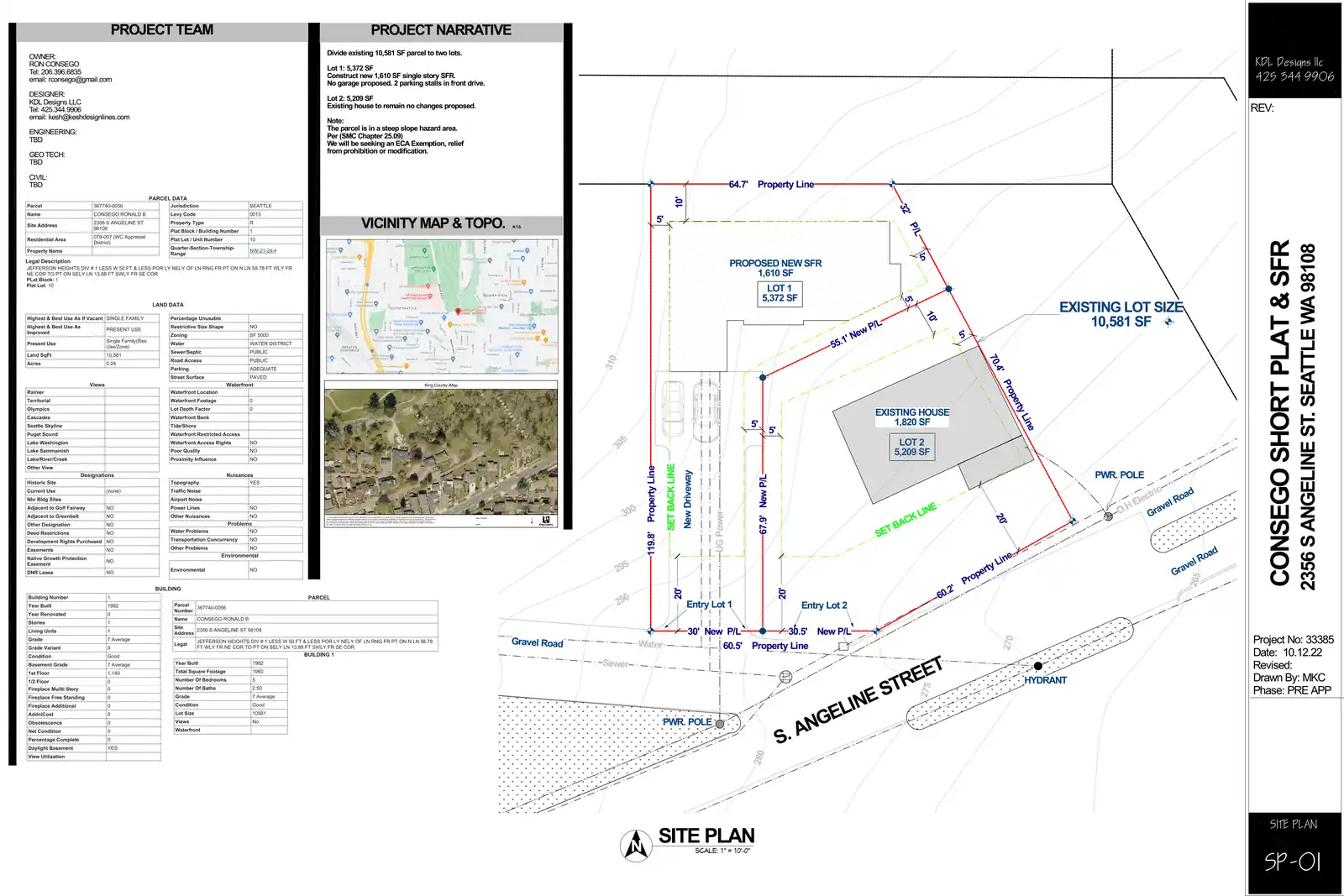 Site plan for 2356 S Angeline St