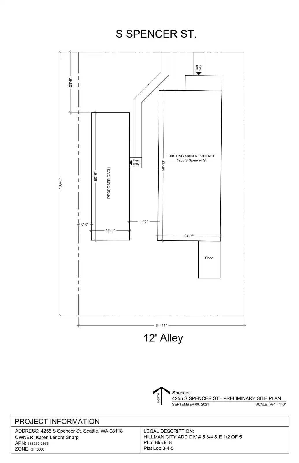 Site plan for 4253 S Spencer St