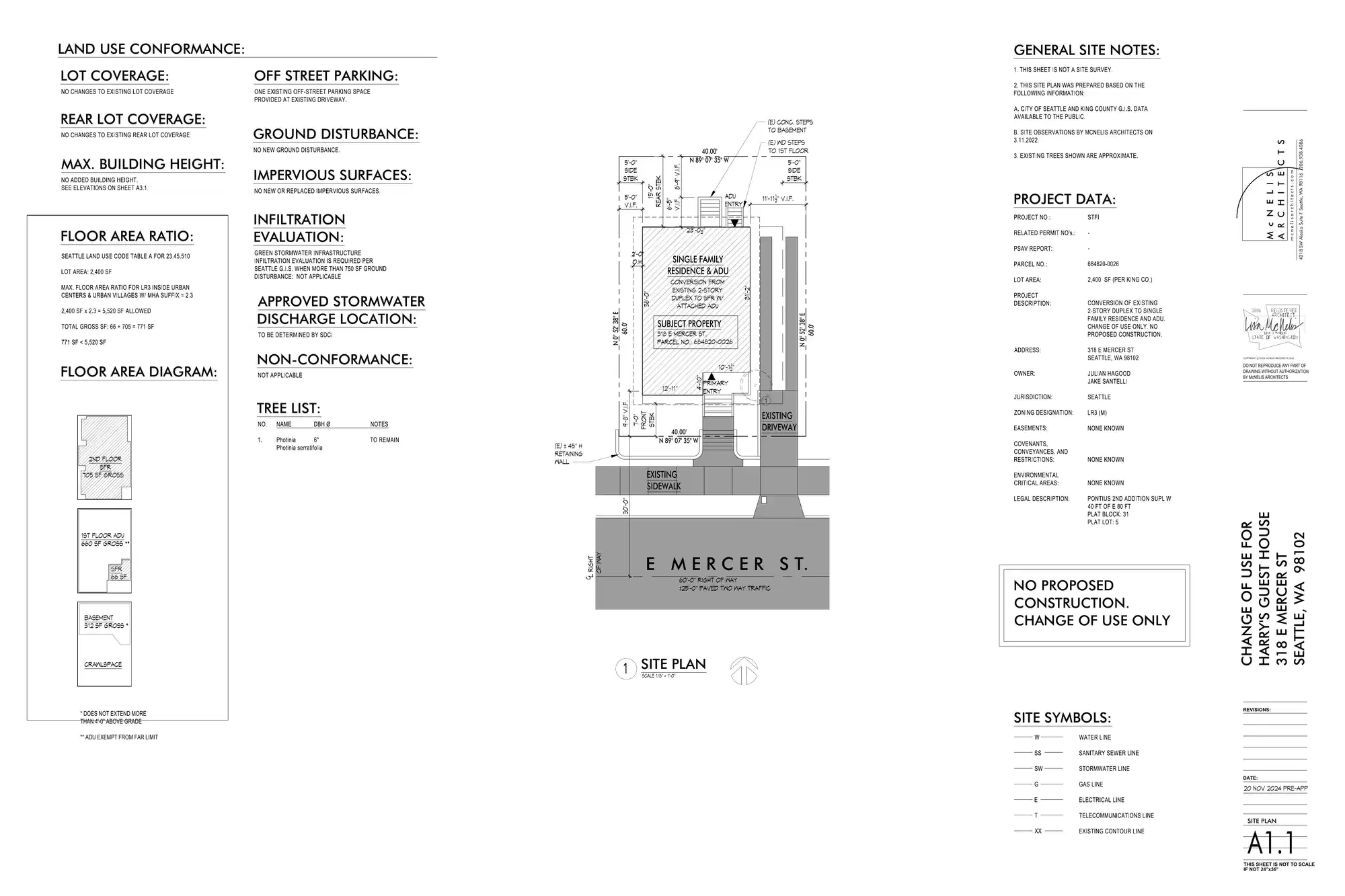Site plan for 318 E Mercer St