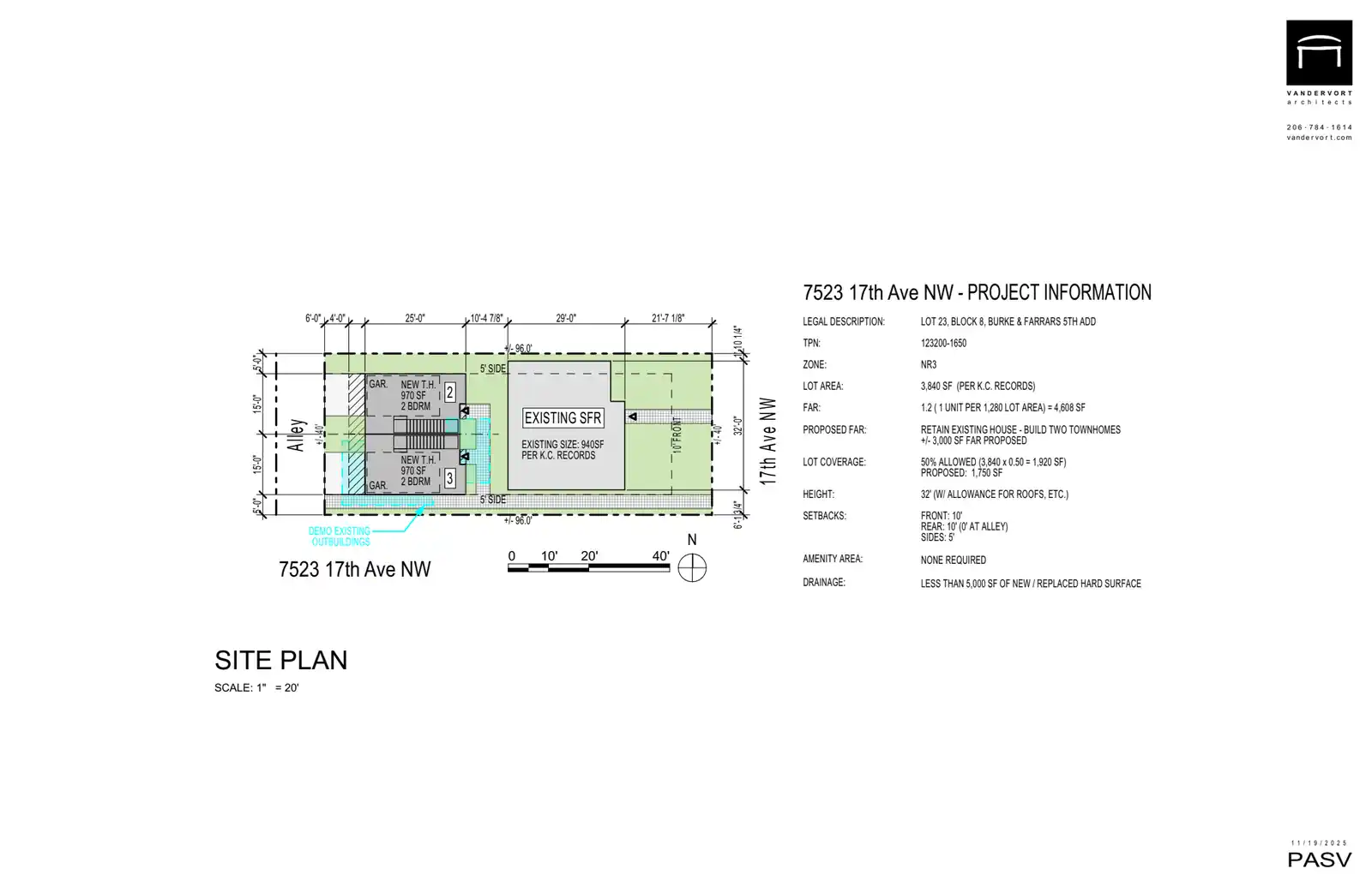 Site plan for 7523 17th Ave NW