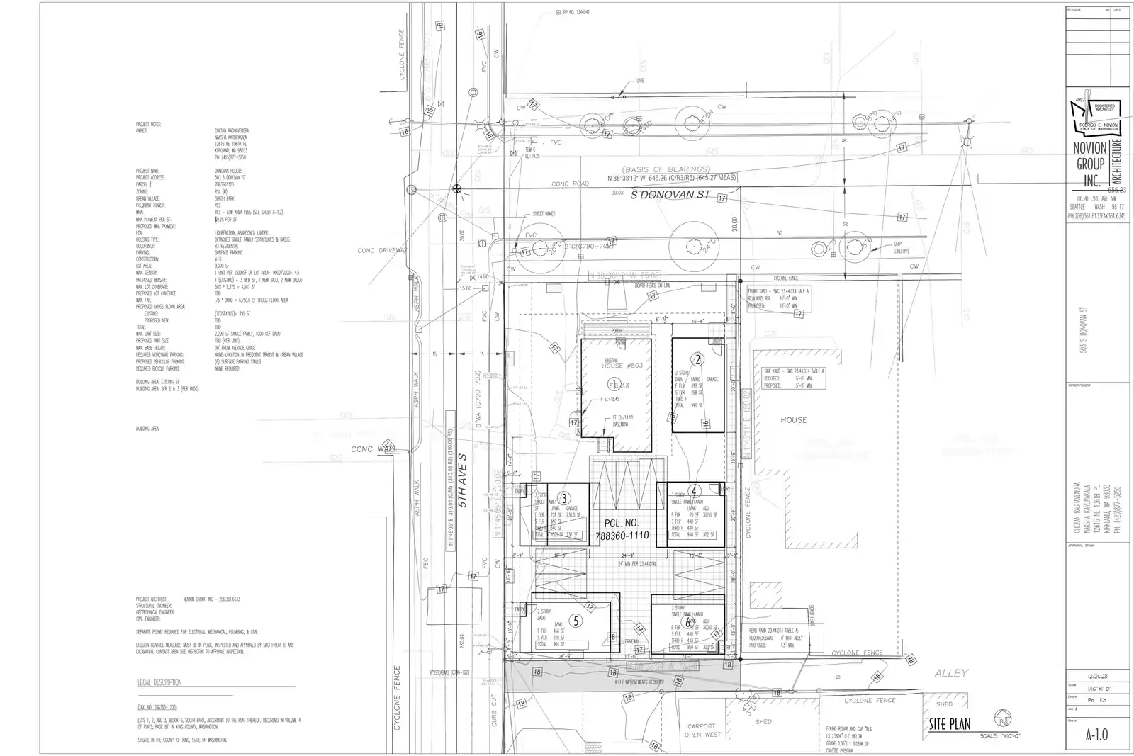 Site plan for 503 S Donovan St