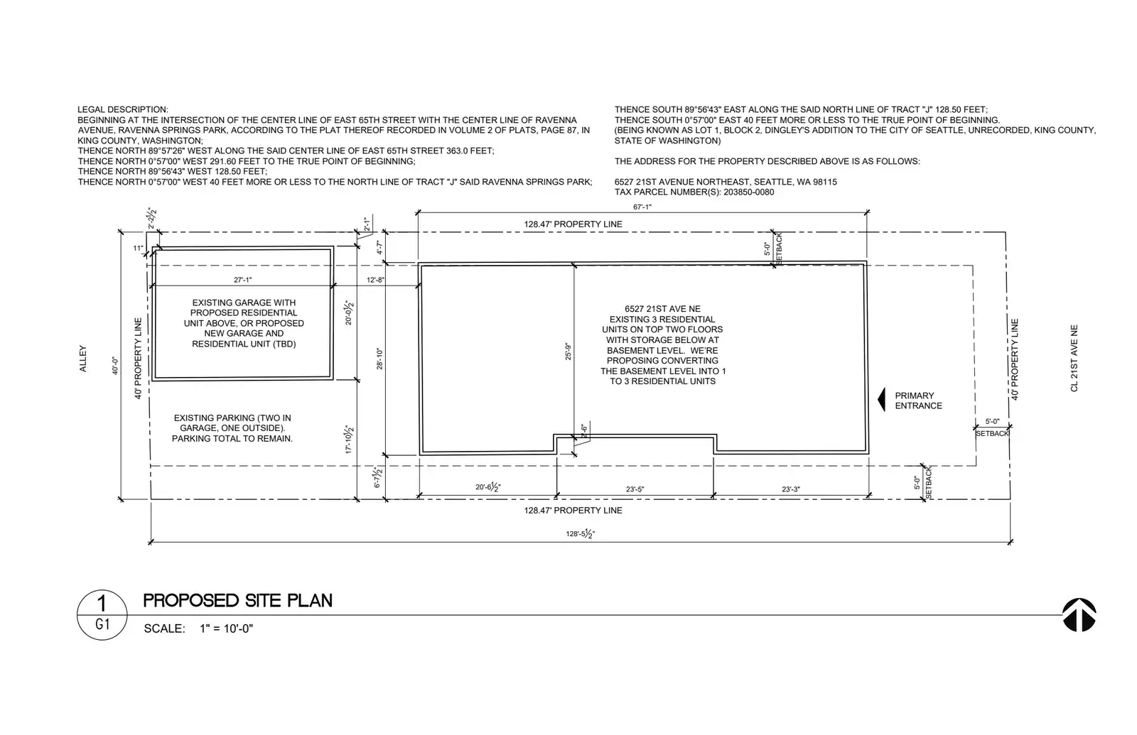 Site plan for 6527 21st Ave NE