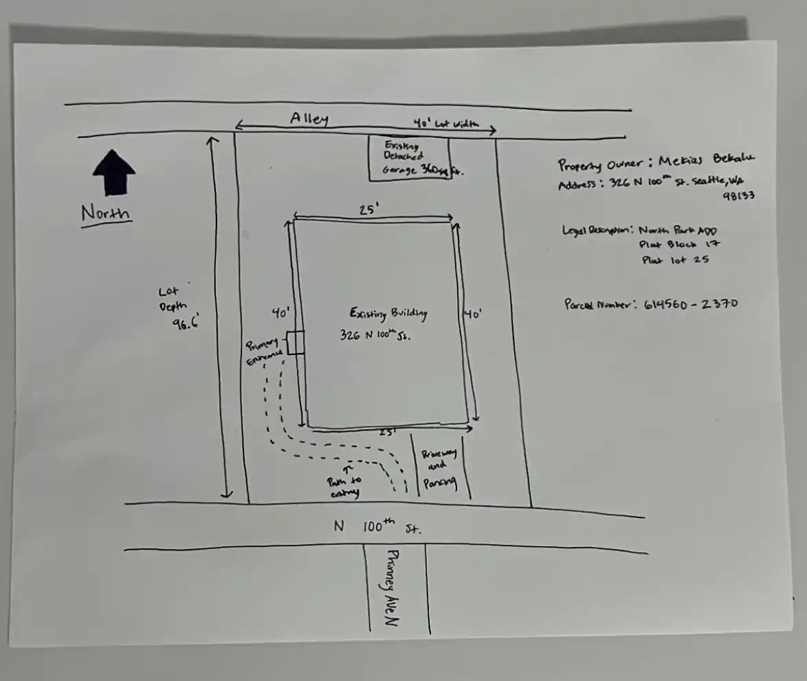 Site plan for 326 N 100th St
