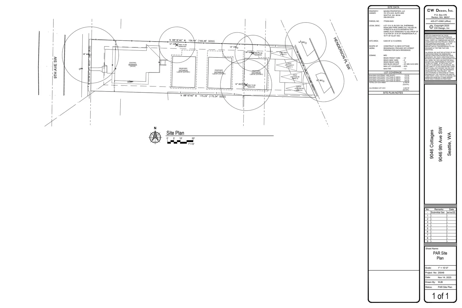 Site plan for 9046 9th Ave SW
