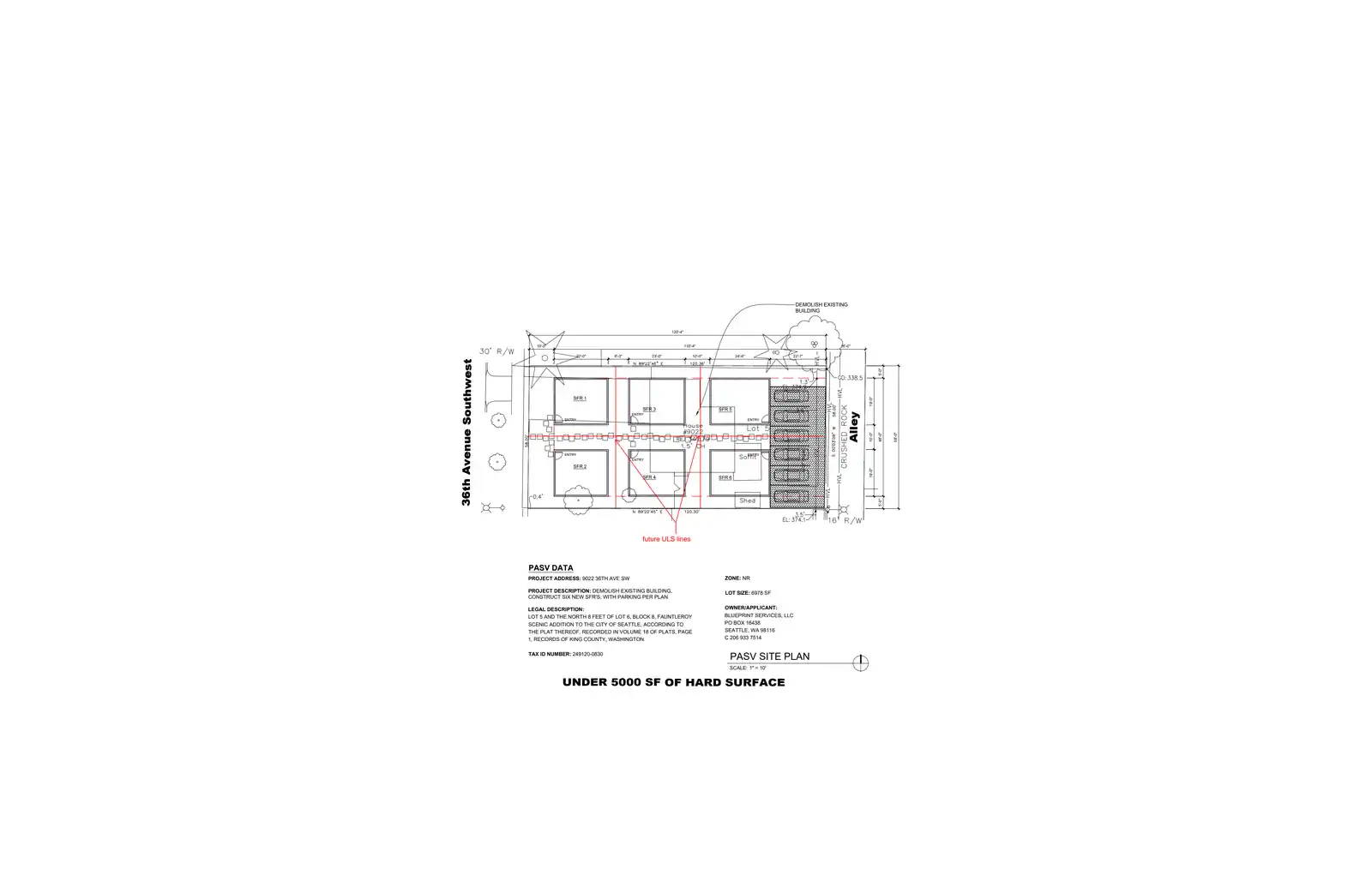 Site plan for 9022 36th Ave SW