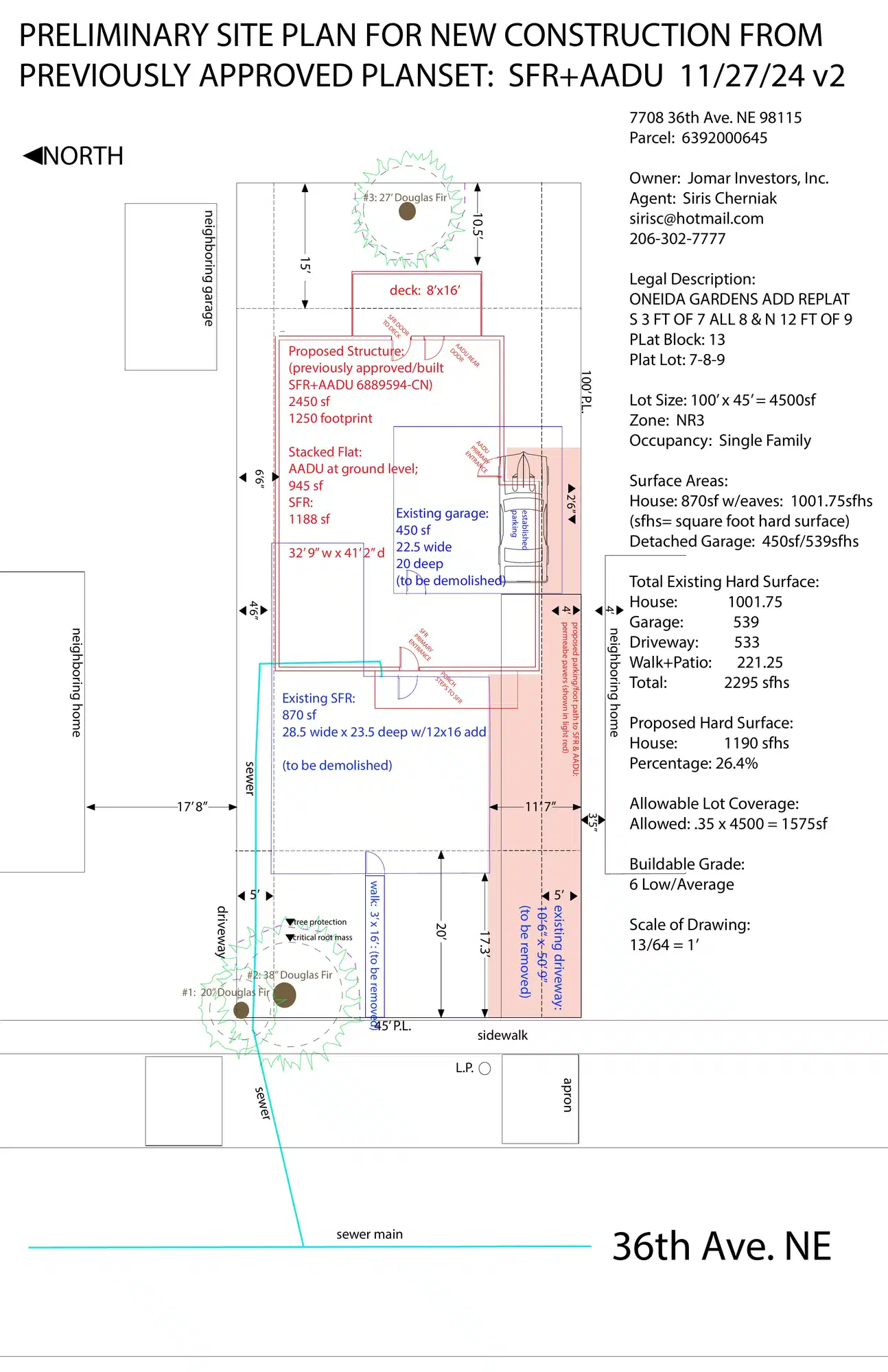 Site plan for 7708 36th Ave NE
