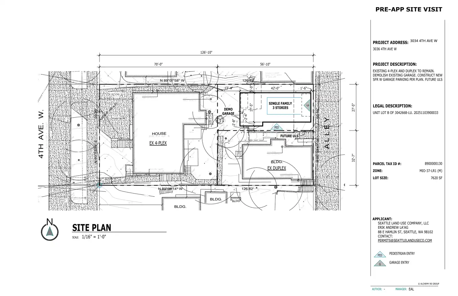 Site plan for 3034 4th Ave W