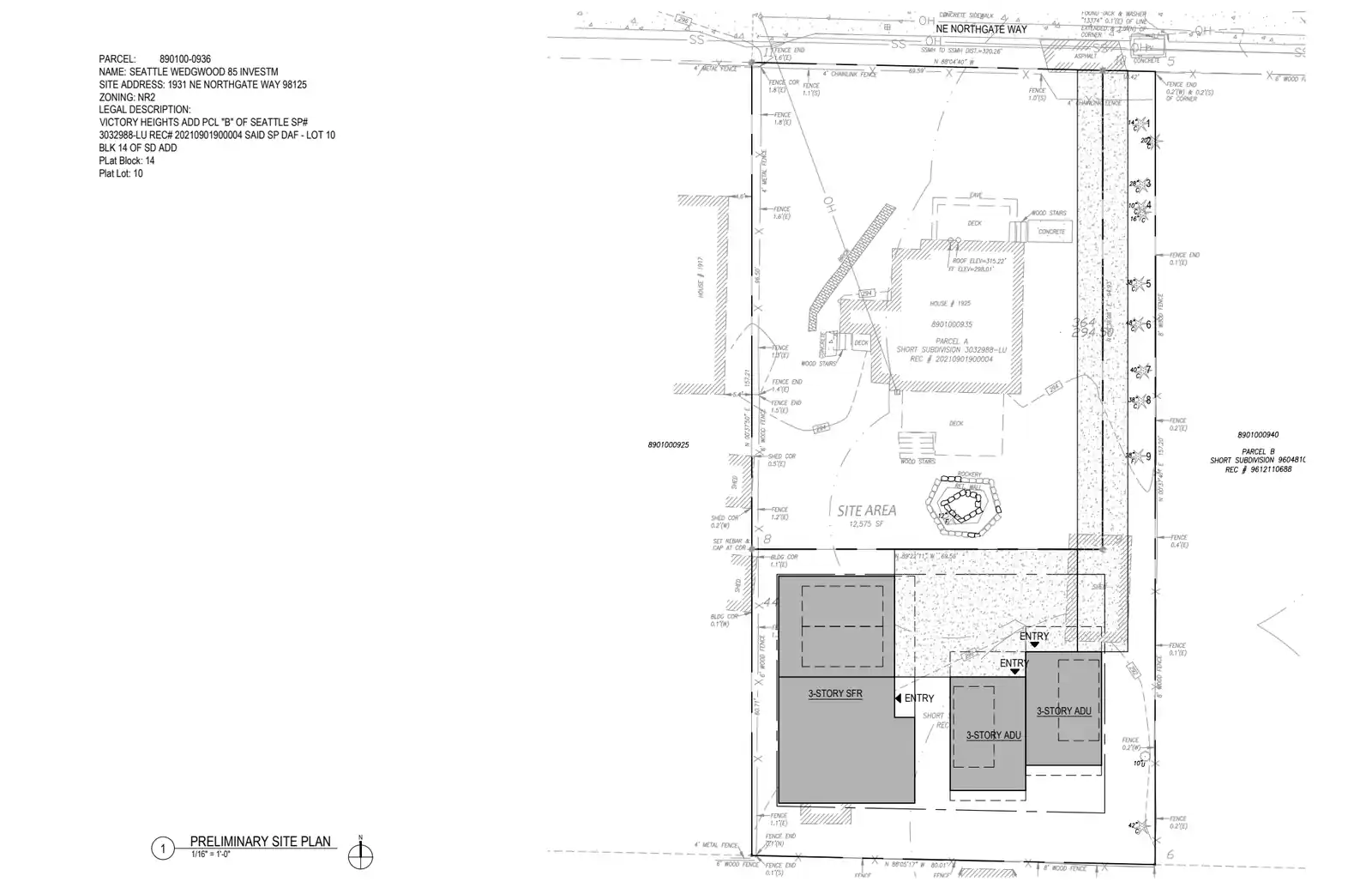 Site plan for 1925 NE Northgate Way