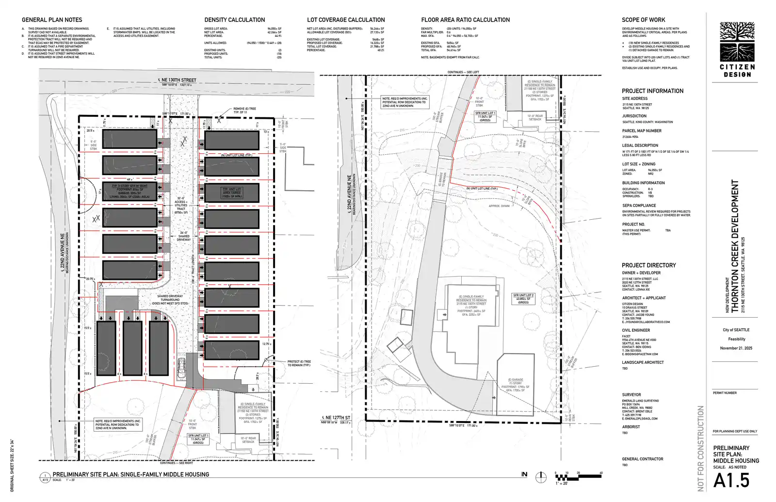 Site plan for 2115 NE 130th St