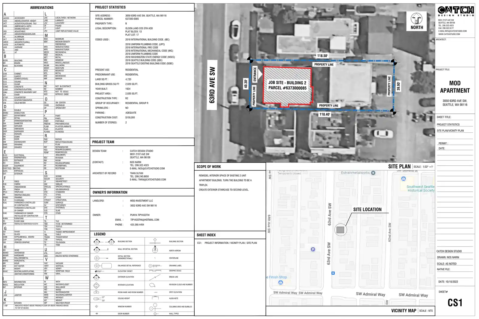 Site plan for 3050 63rd Ave SW