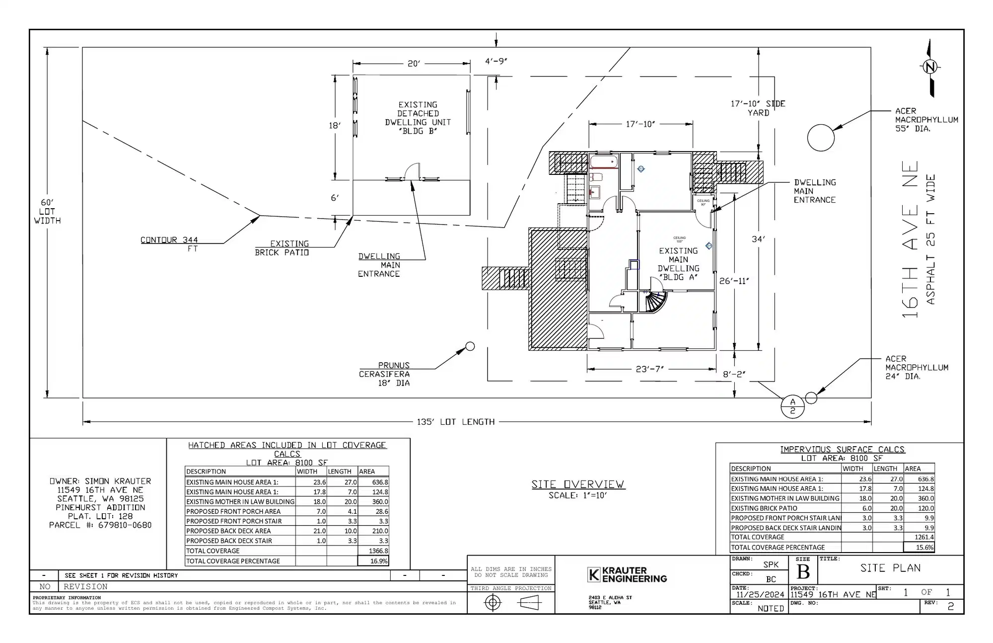 Site plan for 11551 16th Ave NE