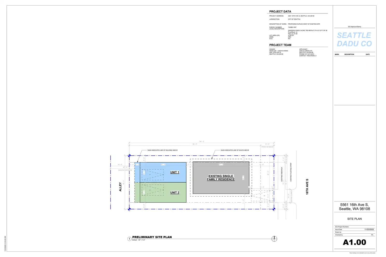 Site plan for 5563 A 16th Ave S
