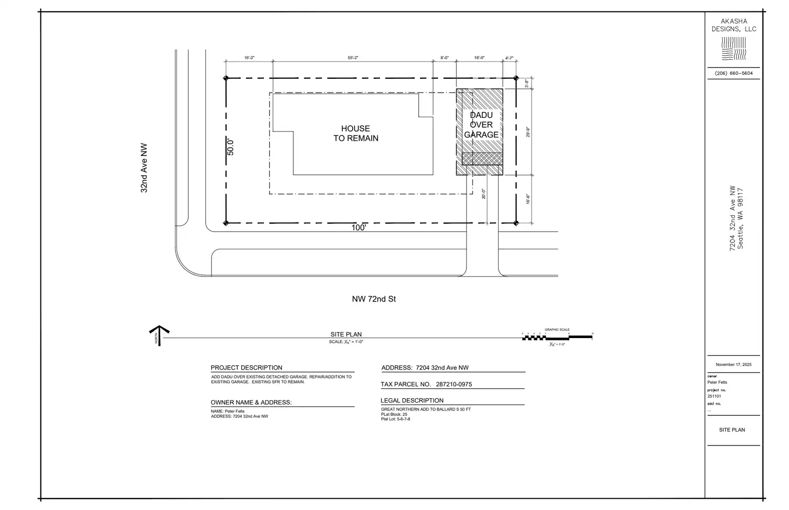 Site plan for 7204 32nd Ave NW